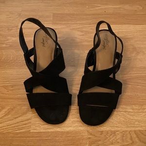 Dex Flex Black strappy Sandals Sz 10